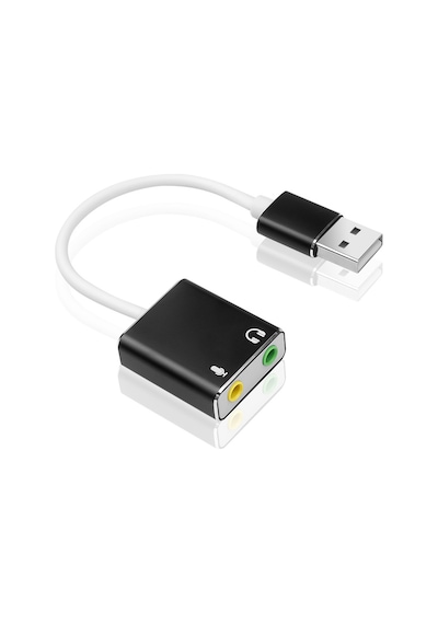 Usb Harici Ses Kartı 3.5mm Mikrofon Ve Kulaklık Girişli Dönüştürücü Adaptör Laptop Bilgisayar Uyumlu