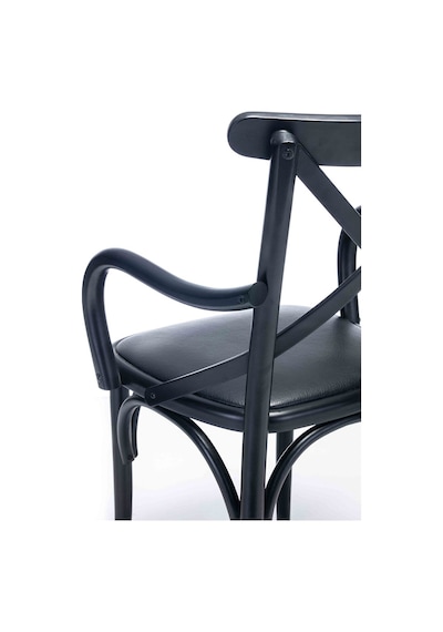 Gazzini Kolçaklı Thonet Sandalye Siyah