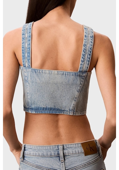 Calvin Klein % 100 Pamuk Logolu Şeritli Kot Askılı Bluz Bayan Bluz Lv047g728g Yp3 Açık Mavi Calvin Klein % 100 Pamuk Logolu Şeritli Kot Askılı Bluz Bayan Bluz Lv047g728g Yp3 Açık Mavi