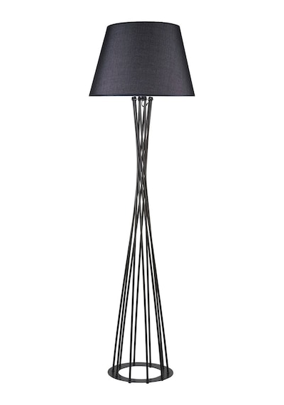 Retro Metal Dekoratif Siyah Köşe Lambası Lambader Başlık Çap:45 Cm