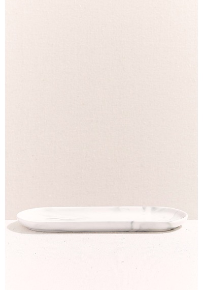Pasabahce Marble Porselen Servis Tabağı Oval Gri - 1 Adet