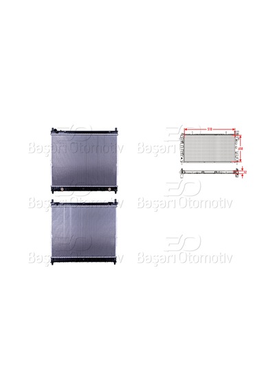 Su Radyatoru Brazıng Mtat 510x658x32 Mm Ssangyong Rexton / Rexton 2 Gab 2.9td 02-06 Daewoo Rexton Gab 2.9td 02 -8220