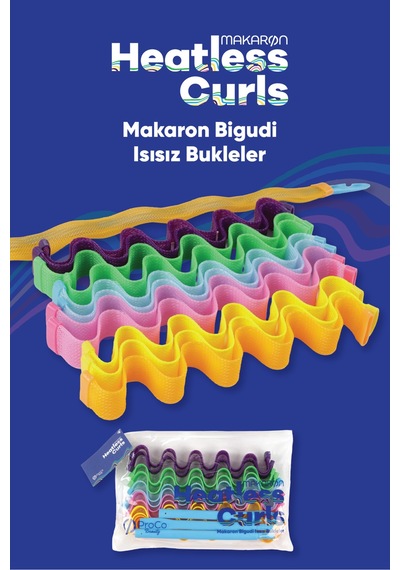 Makaron Heatless Curls - Isısız Bukleler Çantalı Bigudi Seti - Yüksek Kalite Çok Renkli Çok Renkli