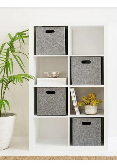 Keçe Dolap Düzenleyici Çok Amaçlı Organizer 30x30x30 Cm Keçe 30 X 30 Gri Tr Diğer