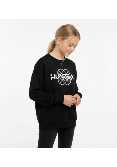 Kpop Kız Çocuk Sweatshirt St09570 Siyah