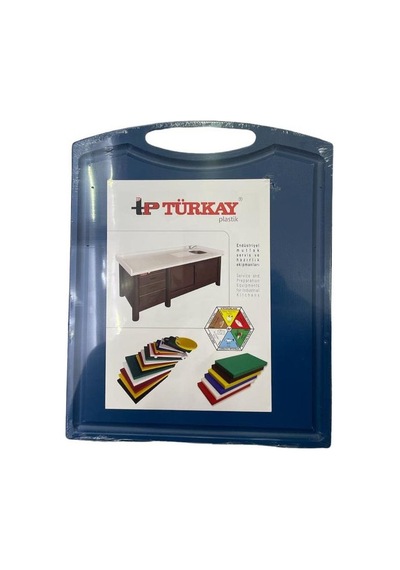 Türkay Polietilen Mavi Kesme Tahtası Tutmalı 26.5X32.5X1Cm