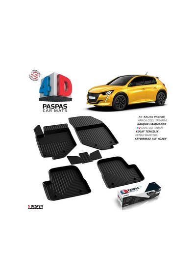 Peugeot 208 4d Havuzlu Paspas 2019 Üzeri A+kalite