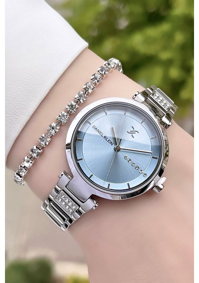 Daniel Klein DKISTE155 Premium Kadranı Mavi Kadın Kol Saati + Bileklik