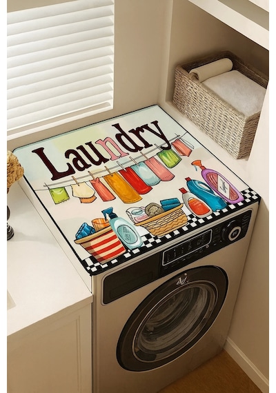 Valerine Life Çamaşır Kurutma Makinesi Matı Örtüsü 60x60cm Kaymaz Sıvı Geçirmez Silinebilir 27251005 Siyah