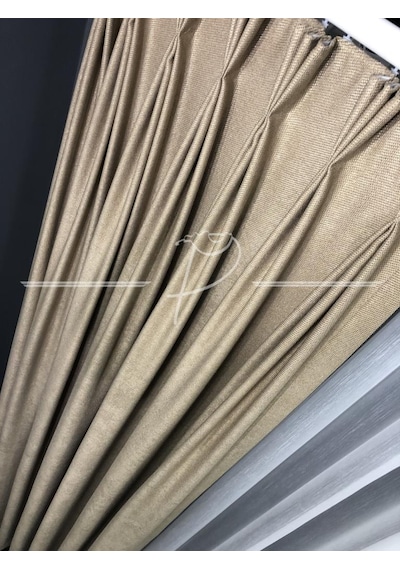 Fon Perde Katyonik Desen Amerikan Pile 1 e 3 Sık Pile Seçeneği Çok Renkli