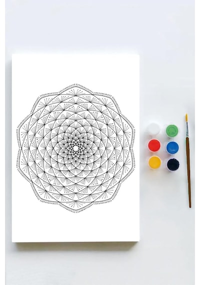 Pster21610 Mandala Tuval Kanvas Tablo Boyama Hobi Seti 5 40x60cm -