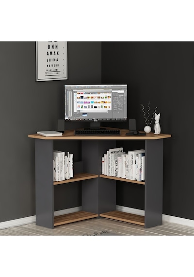 Corner Çalışma Masası Bilgisayar Masası Ofis Masası Kemençe - Antrasit Corner Çalışma Masası Bilgisayar Masası Ofis Masası Kemençe - Antrasit