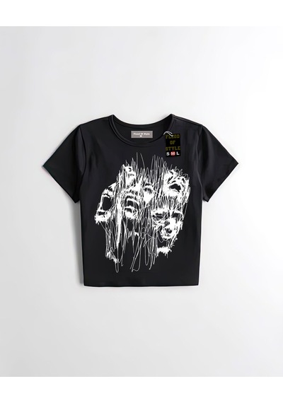Flood Of Style Siyah Babby Tee Hayaletyüzler Özel Tasarım