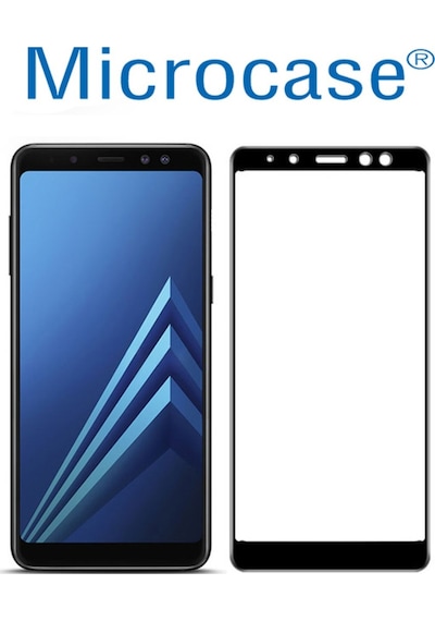 Samsung Uyumlu Galaxy A8 2018 Tam Kaplayan Çerçeveli Tempered Cam Koruma