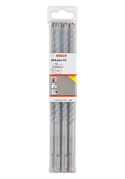 Bosch SDS-Plus 5X Kırıcı Delici Matkap Ucu 10x210 mm 10'lu Paket - 2608833903