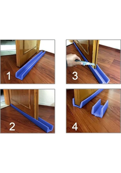 U40 Mavi 100 CM 5 Adet Kapı Altı Izolasyon Süngeri Kapı Altı U Köşebent Koruyucu