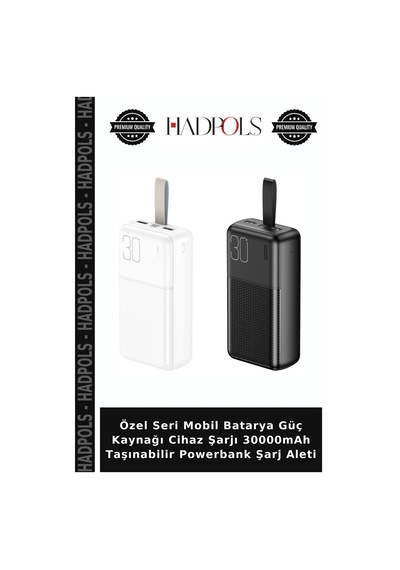 Özel Seri Mobil Batarya Güç Kaynağı Cihaz Şarjı 30000mah Taşınabilir Powerbank Şarj Aleti Çok Renkli