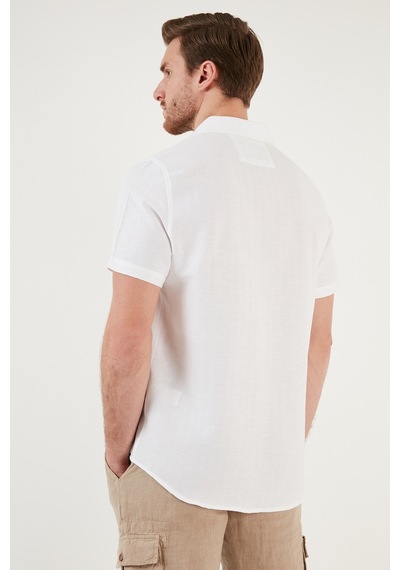 Buratti Pamuklu Regular Fit Kısa Kollu Erkek Gömlek Cf24S128230 Beyaz