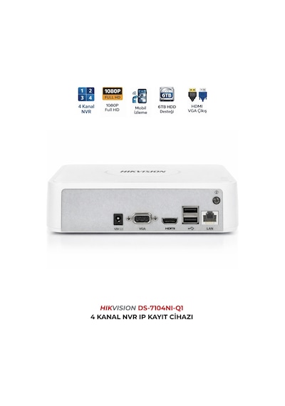 Ds-7104nı-q1 4 Kanal Nvr 6mp Canlı İzleme Destekli