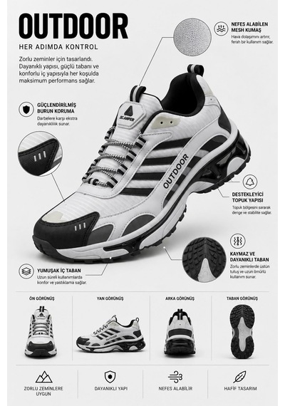 Big King Volt Erkek Spor Outdoor Trekking Ayakkabı Gri