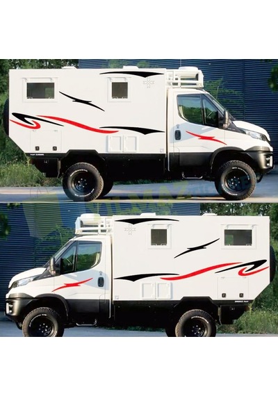 Karavan Çekme Desen Çizgi Oto Sticker Yapıştırma Modifiye Etiket