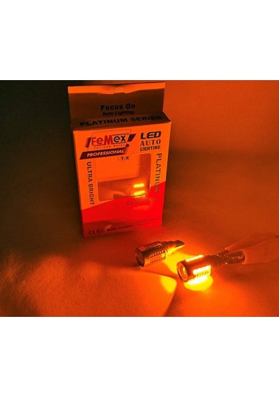 Femex Platinum Mercekli Turuncu T15 W16w 3035 Chip 18smd 10w Led Ampul Feemx