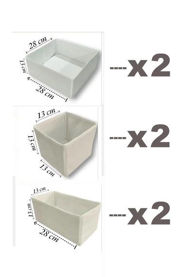 6'lı Krem Keçe Çekmece Içi Düzenleyici Organizer Set - Çok Amaçlı Krem