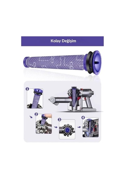 V7 V8 Dc58 Dc59 Dc6 Dc74 İle Uyumlu Ön Filtre 2 Li Diğer