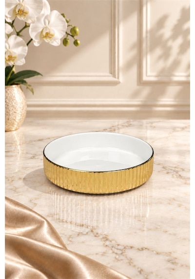 Linea Serisi Dekoratif Kase 20 Cm 550 Ml Altın