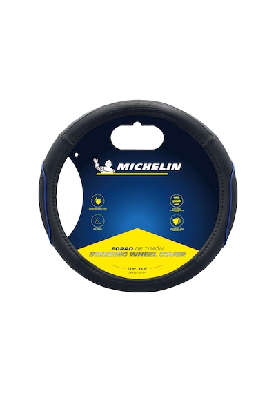 Michelin Mc1003naz Premium Suni Deri Direksiyon Kılıfı Mavi Siyah