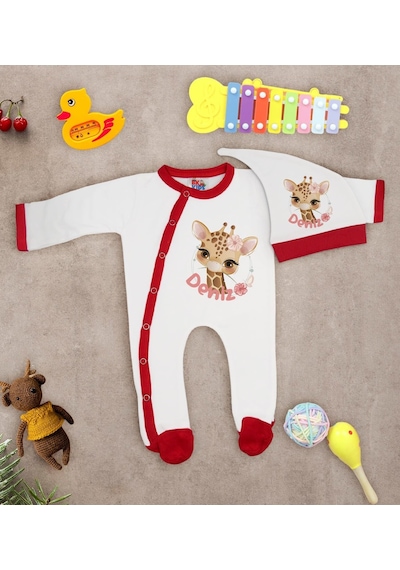 Bk Kids Kişiye Özel Bebek Kıyafeti, Bebek Giyim Hediyesi, Tulum Zıbın Ve Kukuletalı Şapka Seti-5 Çok Renkli