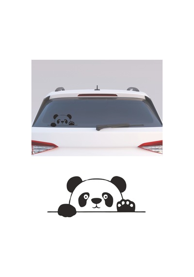 Bagajdan Bakan Panda Sticker Etiket Çıkartma Pc Laptop Araba Oto Motor 20 X 8 Cm