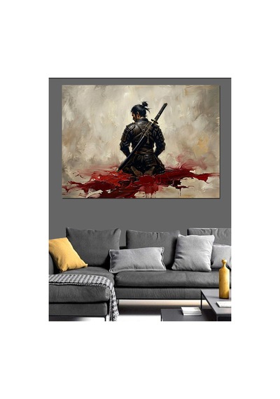 Yaralı Savaşçı Ve Kanlı Meydan Yağlı Boya Dokulu Kanvas Tablo Canvas Tablosu