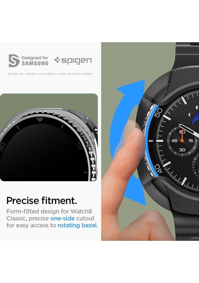 Galaxy Watch 8 Classic 46mm İle Uyumlu Kılıf Liquid Air Matte Black - Acs09841 Çok Renkli