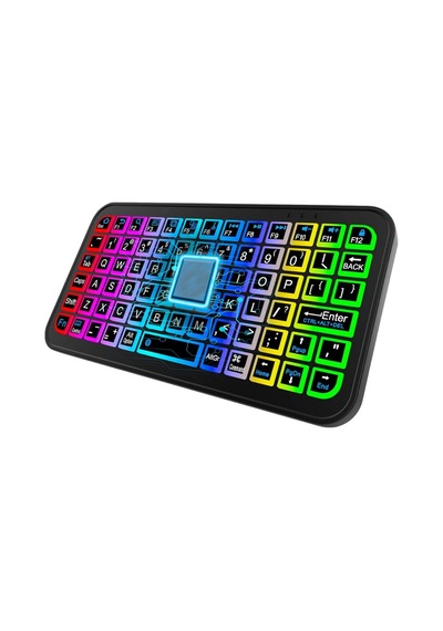 Northcity Rgb Işıklı Kablosuz Mini Klavye - 10mm İnce Gövde, Bluetooth 5.2
