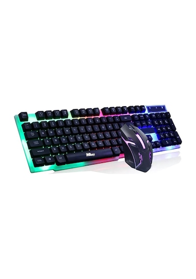 Mkey MK-111 LED Kablolu Oyuncu Klavye Mouse Set