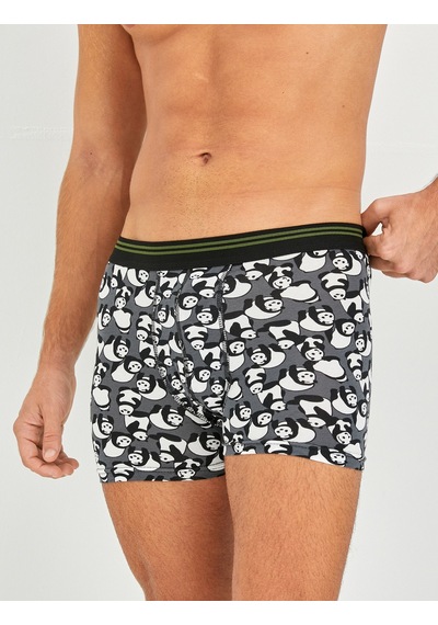 Koton 3'lü Boxer Seti Panda Baskılı Çok Renkli Gri Desenli 4wlm90030mk