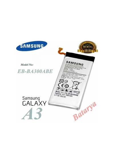 Samsung Uyumlu Galaxy A3 Batarya Eb-Ba300Abe Batarya Servis Ürünü 1900Ma