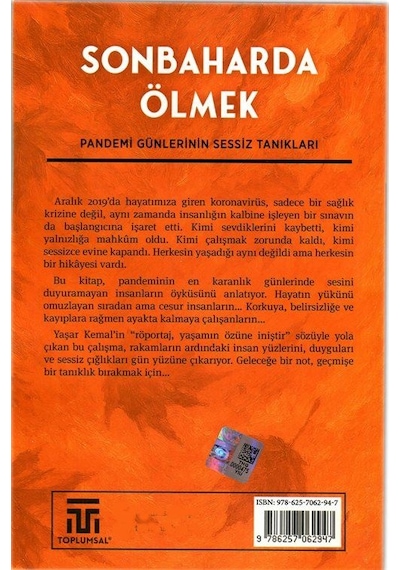 Sonbaharda Ölmek / Pandemi Günlerinin Sessiz Tanıkları / Ali Avcu
