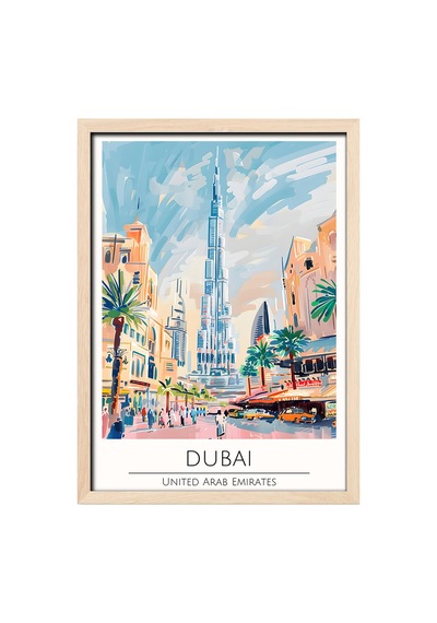 Dubaı Ahşap Çerçeveli Dekoratif Duvar Tablosu Ahşap 01
