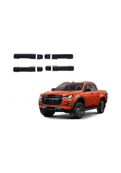 Isuzu D-Max İçin Uyumlu Mat Siyah Kapı Kolu Kaplaması 2012-2017