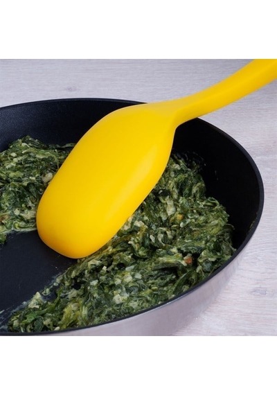 Lurch - Platin Silikon Servis Kaşığı 33,5 Cm Sarı - Yanmaz, Yapışmaz, Bükülmez, Çizmez, Tat Ve Koku Bırakmaz - 240054