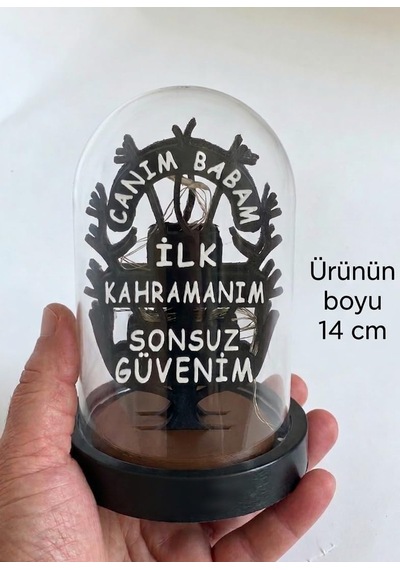 Babalar Günü Hediyesi Işıklı Fanus - Babalara Özel Hediye