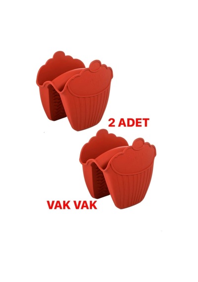 Silikon Fırın Eldiveni Vak Vak 2 Li Kırmızı Silikon Kırmızı Diğer
