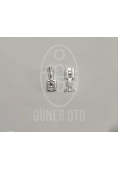 Dişi Fiş-terminal-kablo Ucu 6.3 Mm Tırnaklı Gümüş Kaplama-50 Adet