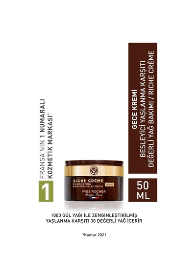 Kırışıklık Görünümü Hafifletici Cilt Besleyici Ve Yenileyici Gece Kremi 50ml