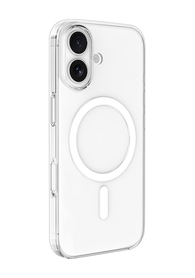 Apple Uyumlu iPhone 16 Plus Kılıf Mkst Wireless Şarj Özellikli Şeffaf Kapak - Şeffaf Şeffaf