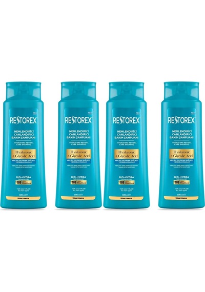 Hydra Nemlendirici Canlandırıcı Bakım Şampuanı 4x500 Ml - Hyaluronik Asit, Glikoik Asit Kuru