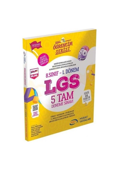 8. Sınıf LGS 1.Dönem TAM 5 Deneme Sınavı - Murat Yayınları