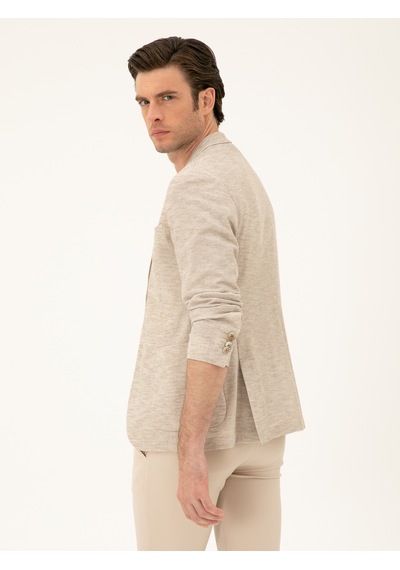 Cacharel Bej Slim Fit Pamuk Karışımlı Ceket